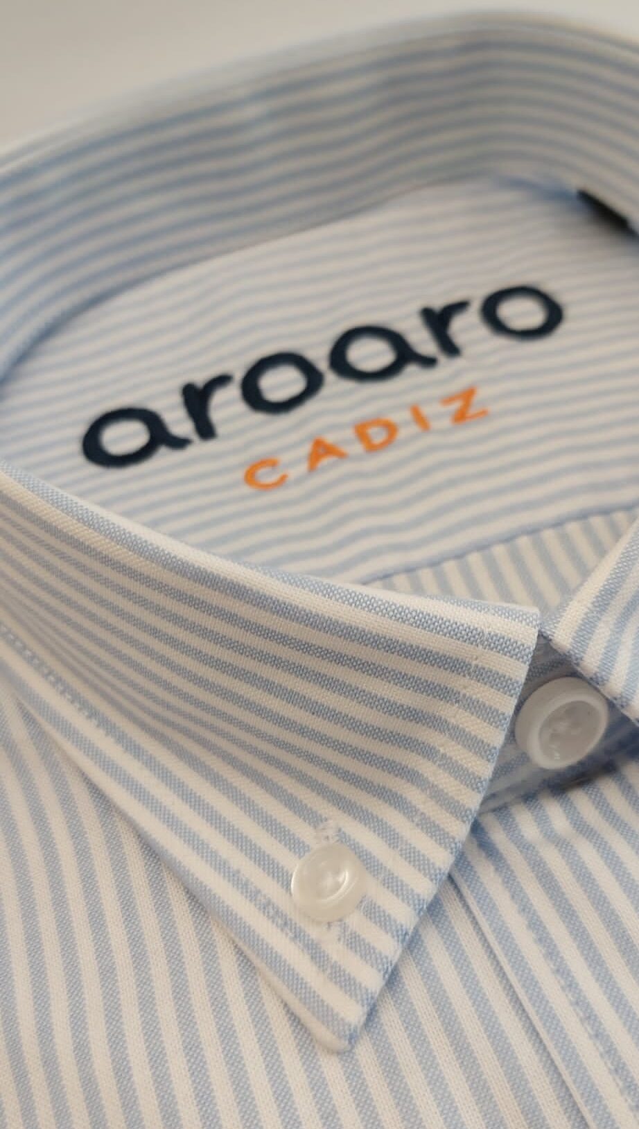 Camisa Oxford  Rayas Celestes