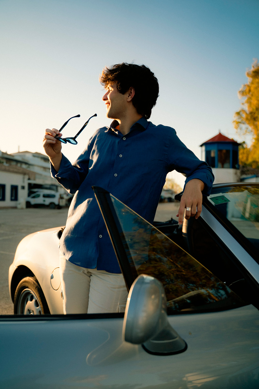 CAMISA 100% LINO AZUL